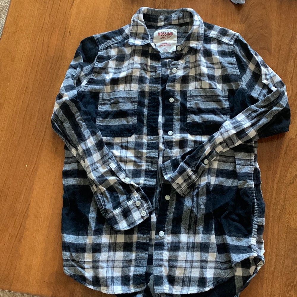 Mosimo long sleeve navy blue shirt size extra Sma